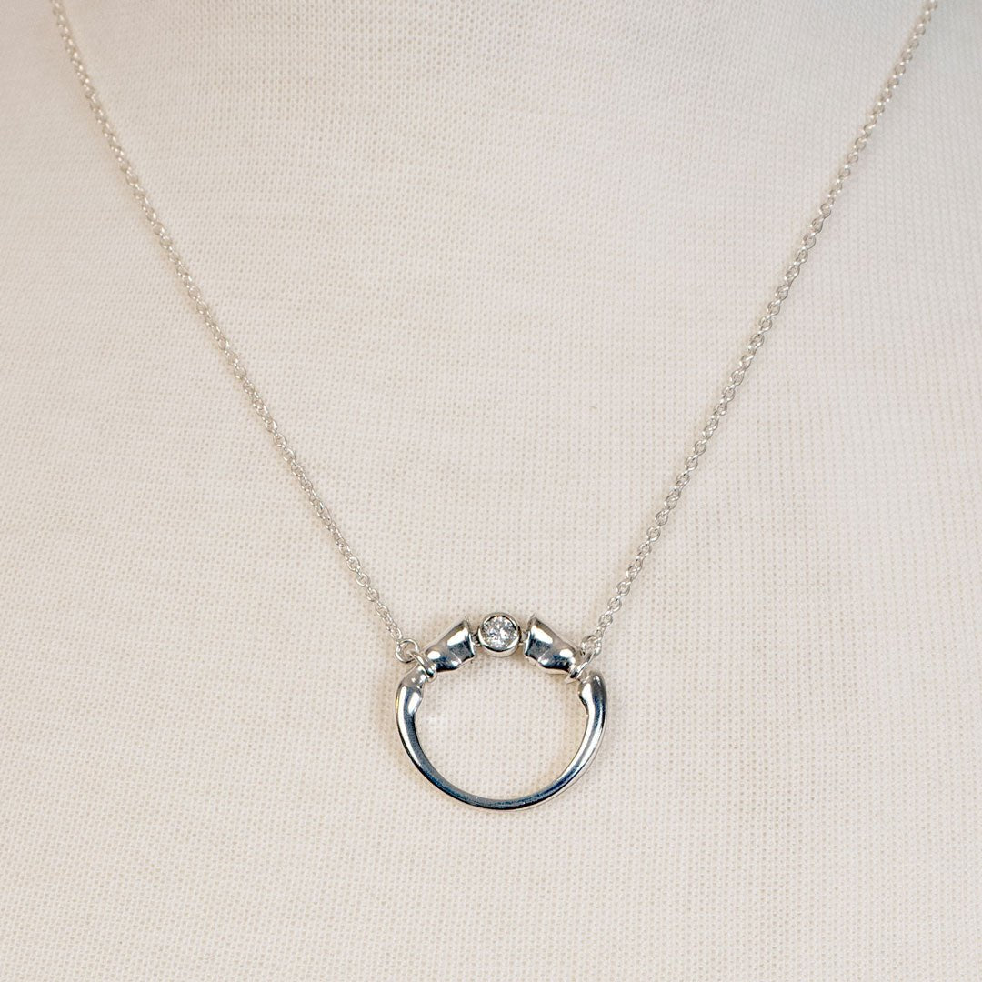 Urban Equestrian  Cavallo - Moissanite Horse Hoof Necklace in Silver