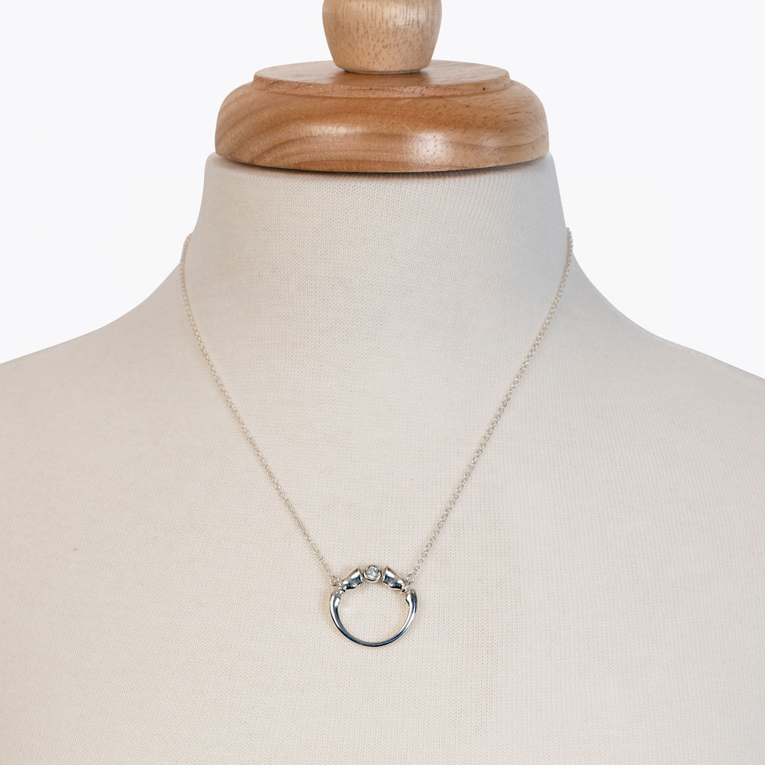 Urban Equestrian  Cavallo - Moissanite Horse Hoof Necklace in Silver