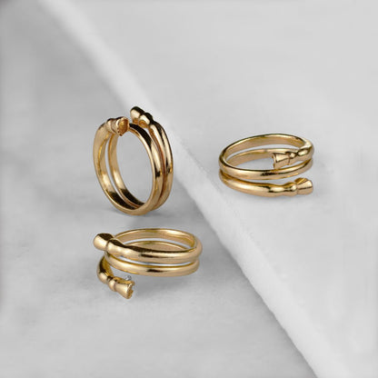Urban Equestrian  Cavallo - Spiral Horse Hoof Equestrian Ring in Gold