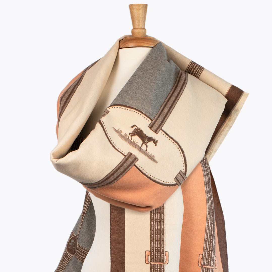 Urban Equestrian  Cavelleti -  Equestrian Motif Luxe Shawl