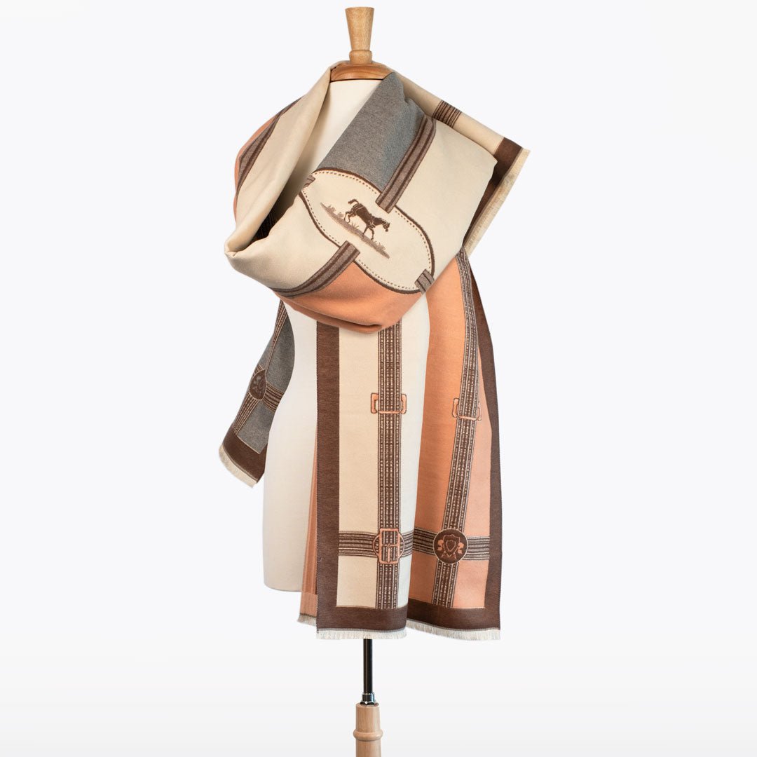 Urban Equestrian  Cavelleti -  Equestrian Motif Luxe Shawl