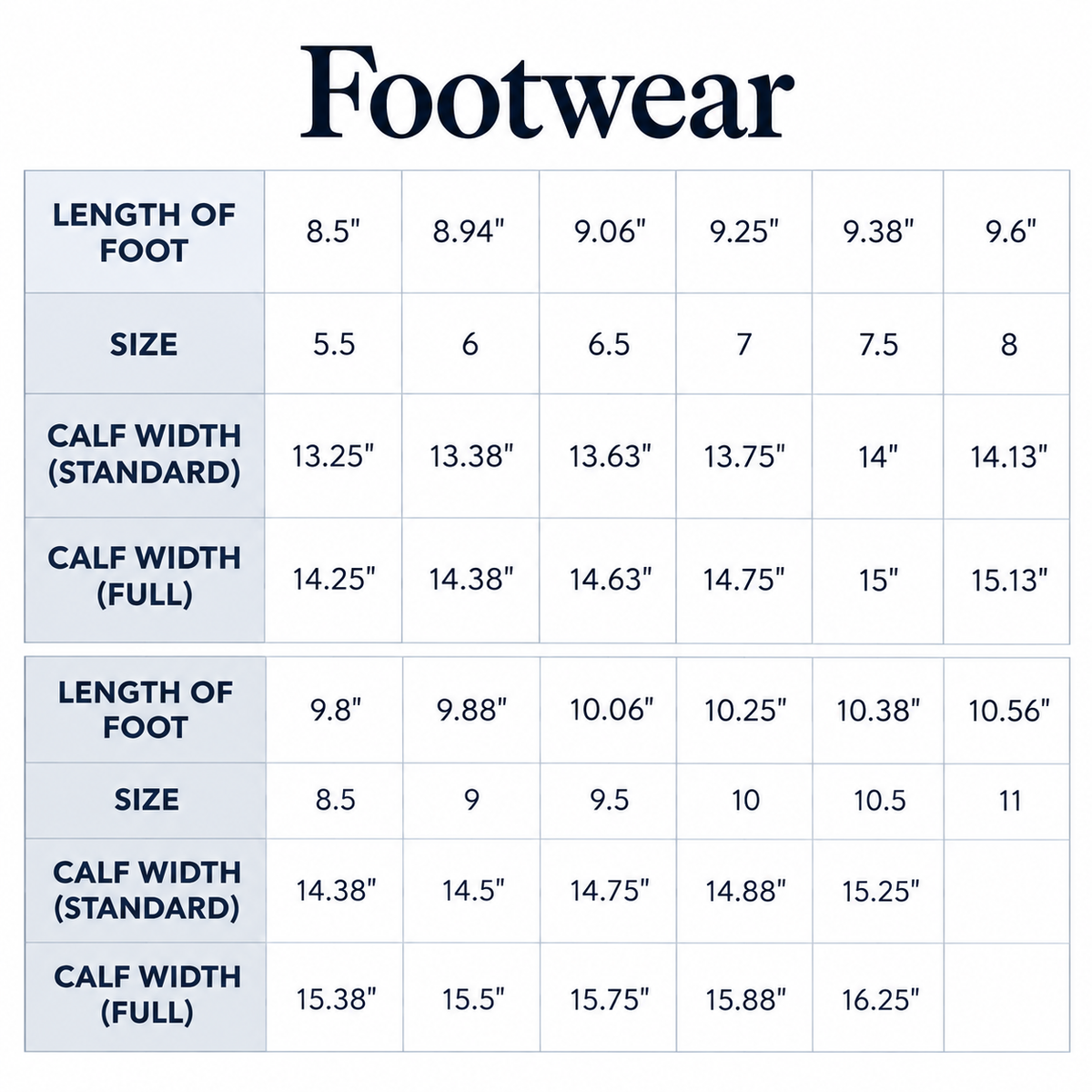 Ariat Women's Cooper Chelsea Boot-Size chart