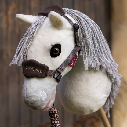 LeMieux Hobby Horse Heritage Vogue Headcollar & Leadrope-cocoa-model view