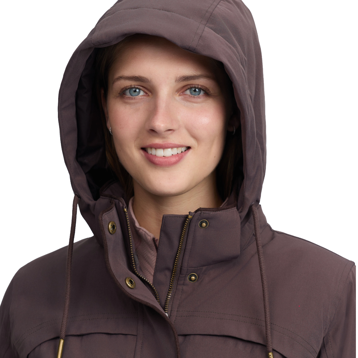 LeMieux Women's Heritage Beatrice Waterproof Coat-Cocoa-hood view