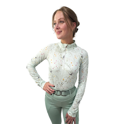 Dapplebay Dragonfly Meadow 1/4 Zip Long Sleeve Riding Top