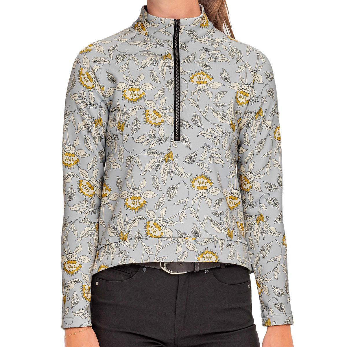 Kastel Dove Vintage Jacobean Scuba Pullover 1/2 Zip