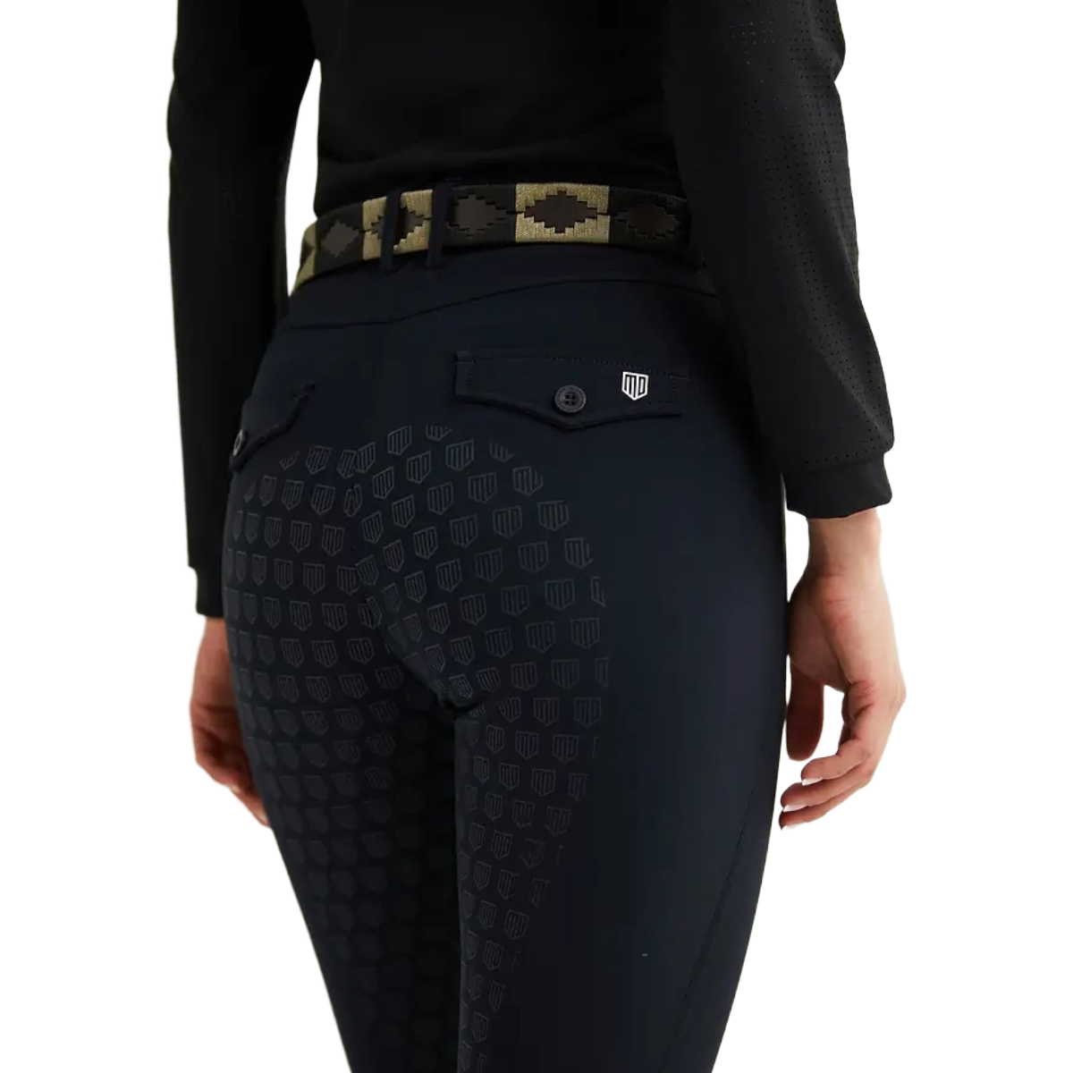 Maya Delorez Women's Half Seat Athlete Breeches-Black Back View
