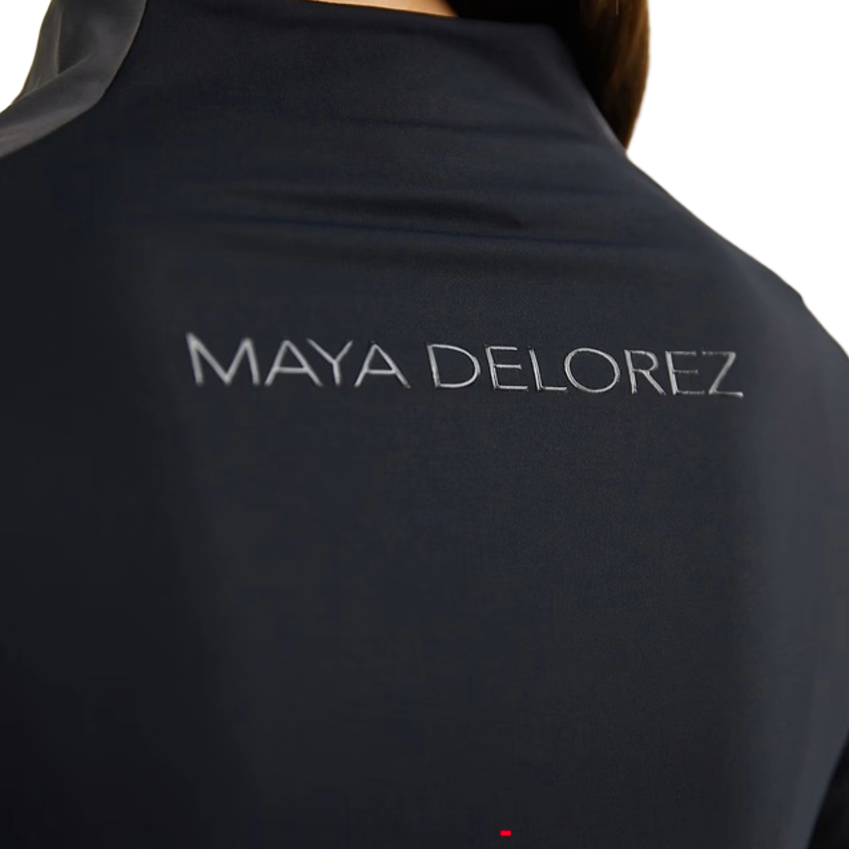 Maya Delorez Women's Long Sleeve Zipper-Black-Logo View