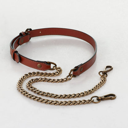 Urban Equestrian  Vanity Strap - Curb Chain in Antique Brass and Cognac Leather