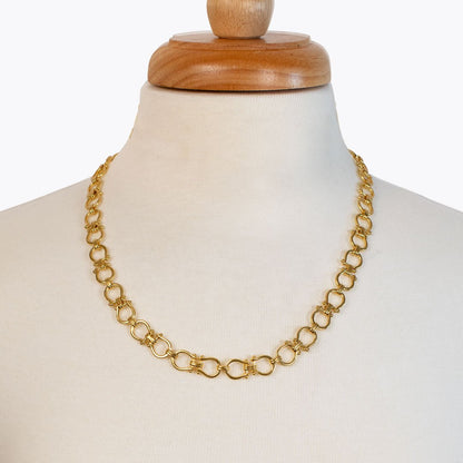 Urban Equestrian  Chapelle - Horseshoe Link Equestrian Necklace in Gold
