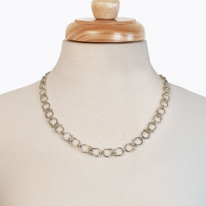 Urban Equestrian  Chapelle - Horseshoe Link Equestrian Necklace in Silver