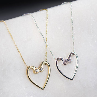 Urban Equestrian  Charmed - Mossanite Equestrian Horseshoe Nail Head Necklace in Gold