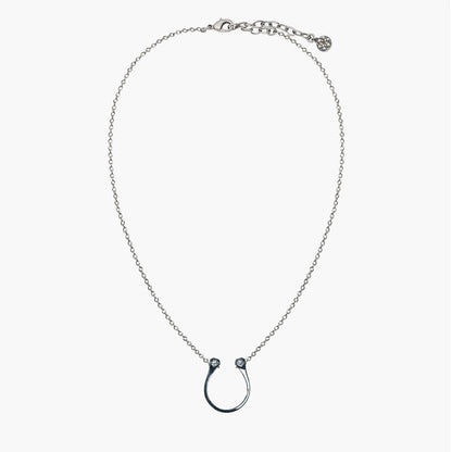 Urban Equestrian  Charmed - Mossanite Equestrian Horseshoe Necklace in Silver