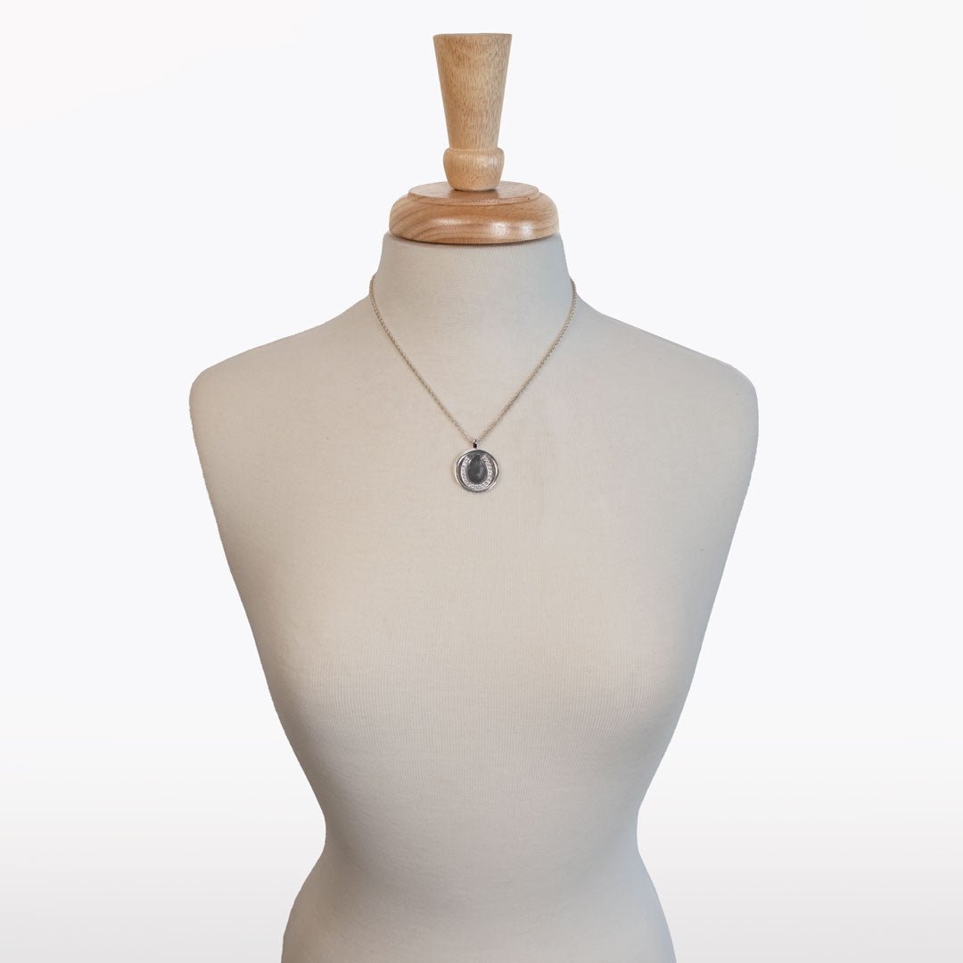 Urban Equestrian  Chauncy Pave Equestrian Horseshoe Necklace in Silver