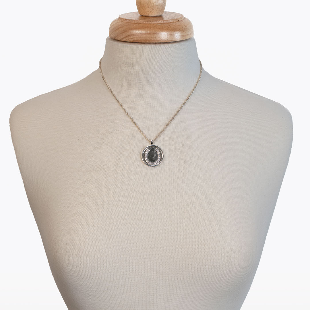 Urban Equestrian  Chauncy Pave Equestrian Horseshoe Necklace in Silver