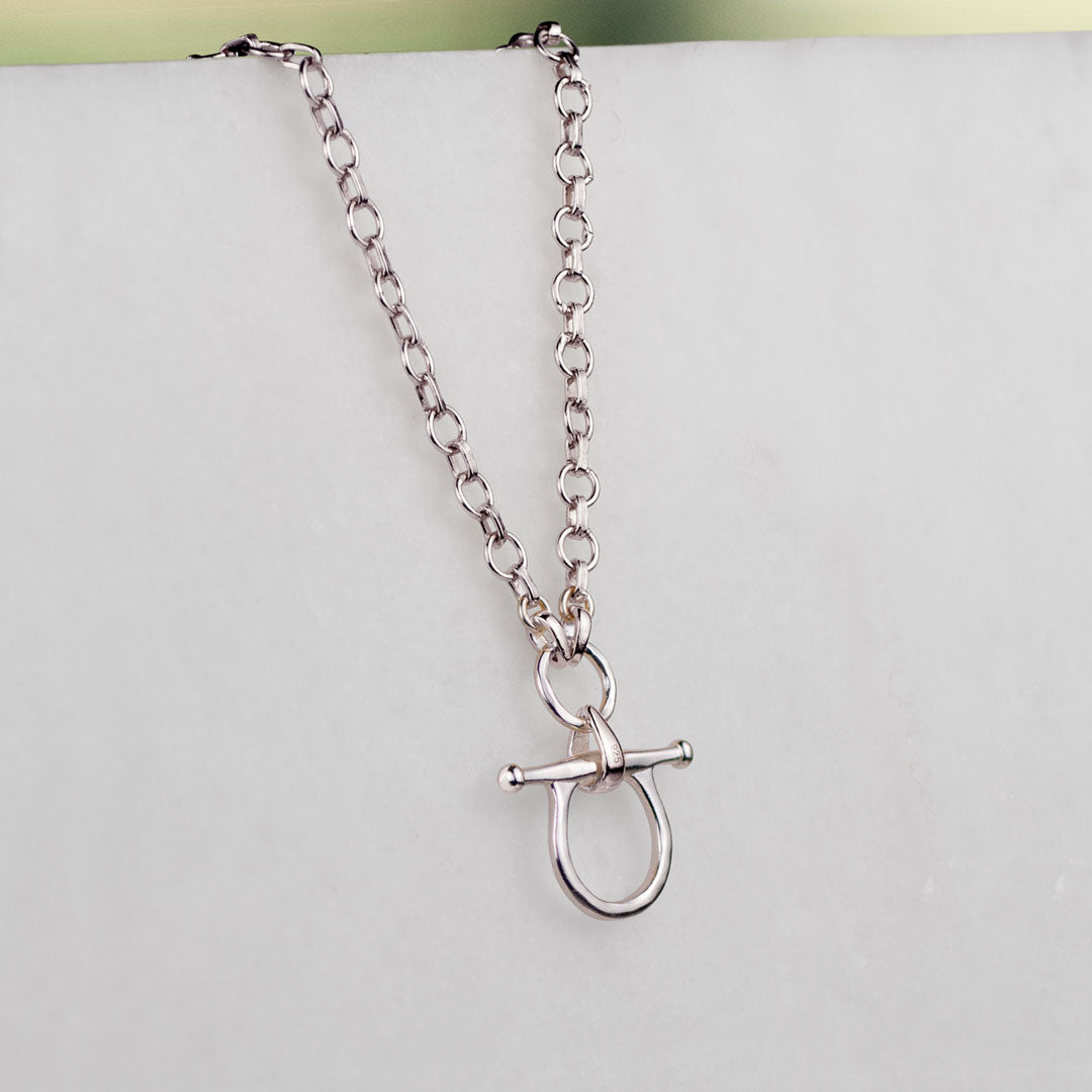 Urban Equestrian  Chelsea - Equestrian Horse Bit Necklace in Silver