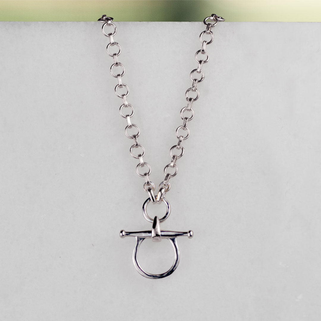Urban Equestrian  Chelsea - Equestrian Horse Bit Necklace in Silver