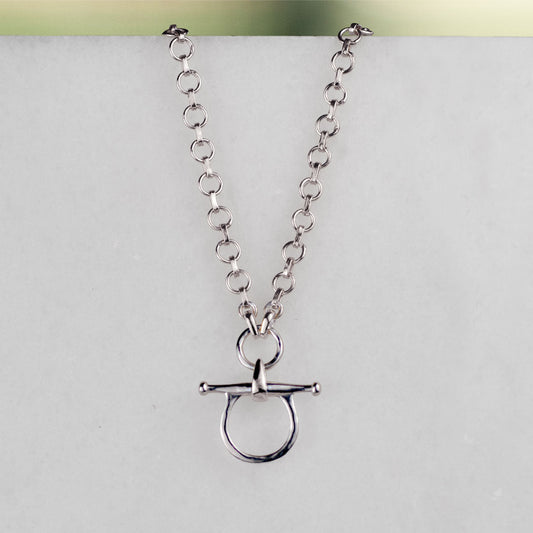Urban Equestrian  Chelsea - Equestrian Horse Bit Necklace in Silver