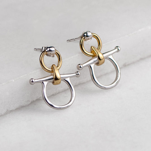 Urban Equestrian  Chelsea - Horse Bit Equestrian Earring Two Tone