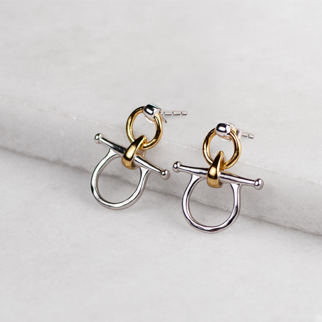 Urban Equestrian  Chelsea - Horse Bit Equestrian Earring Two Tone