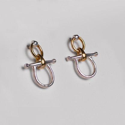 Urban Equestrian  Chelsea - Horse Bit Equestrian Earring Two Tone