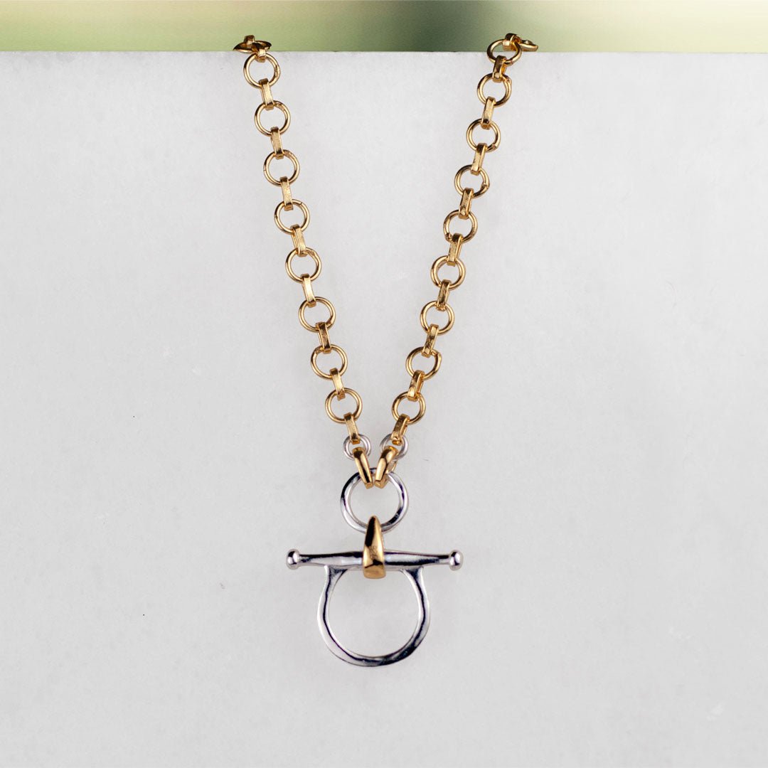 Urban Equestrian  Chelsea - Two Tone Equestrian Horse Bit Necklace