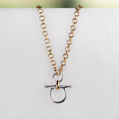 Urban Equestrian  Chelsea - Two Tone Equestrian Horse Bit Necklace