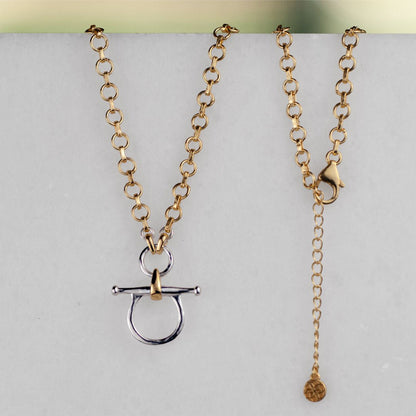 Urban Equestrian  Chelsea - Two Tone Equestrian Horse Bit Necklace
