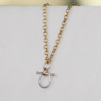 Urban Equestrian  Chelsea - Two Tone Equestrian Horse Bit Necklace