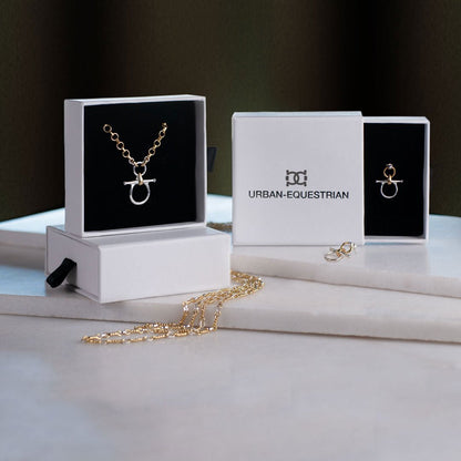 Urban Equestrian  Chelsea - Two Tone Equestrian Horse Bit Necklace