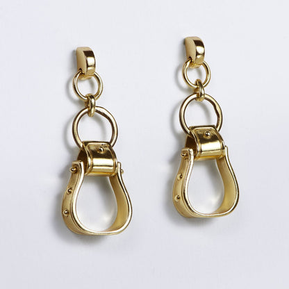 Urban Equestrian  Cheyenne - Double Western Stirrup Necklace in Gold