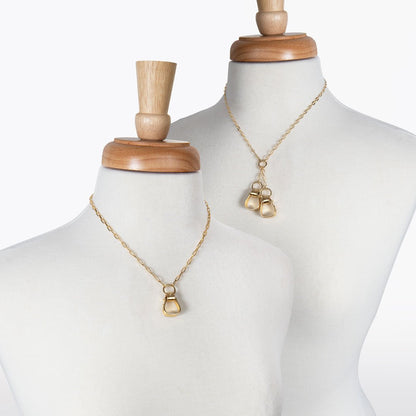 Urban Equestrian  Cheyenne - Double Western Stirrup Necklace in Gold
