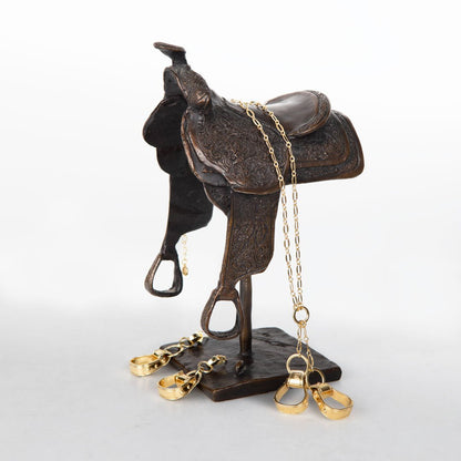 Urban Equestrian  Cheyenne - Double Western Stirrup Necklace in Gold