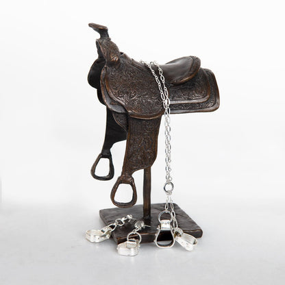 Urban Equestrian  Cheyenne - Double Western Stirrup Necklace in Silver