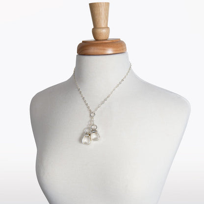 Urban Equestrian  Cheyenne - Double Western Stirrup Necklace in Silver