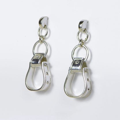 Urban Equestrian  Cheyenne - Double Western Stirrup Necklace in Silver