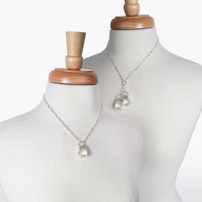 Urban Equestrian  Cheyenne - Double Western Stirrup Necklace in Silver