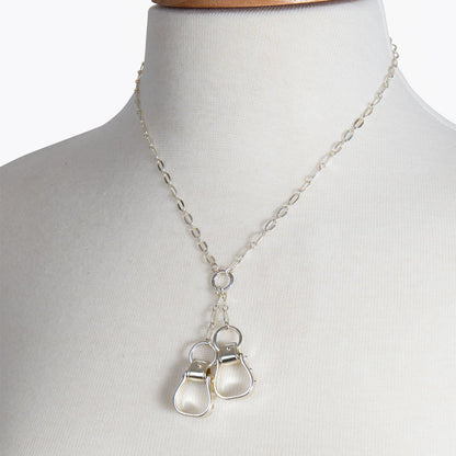 Urban Equestrian  Cheyenne - Double Western Stirrup Necklace in Silver