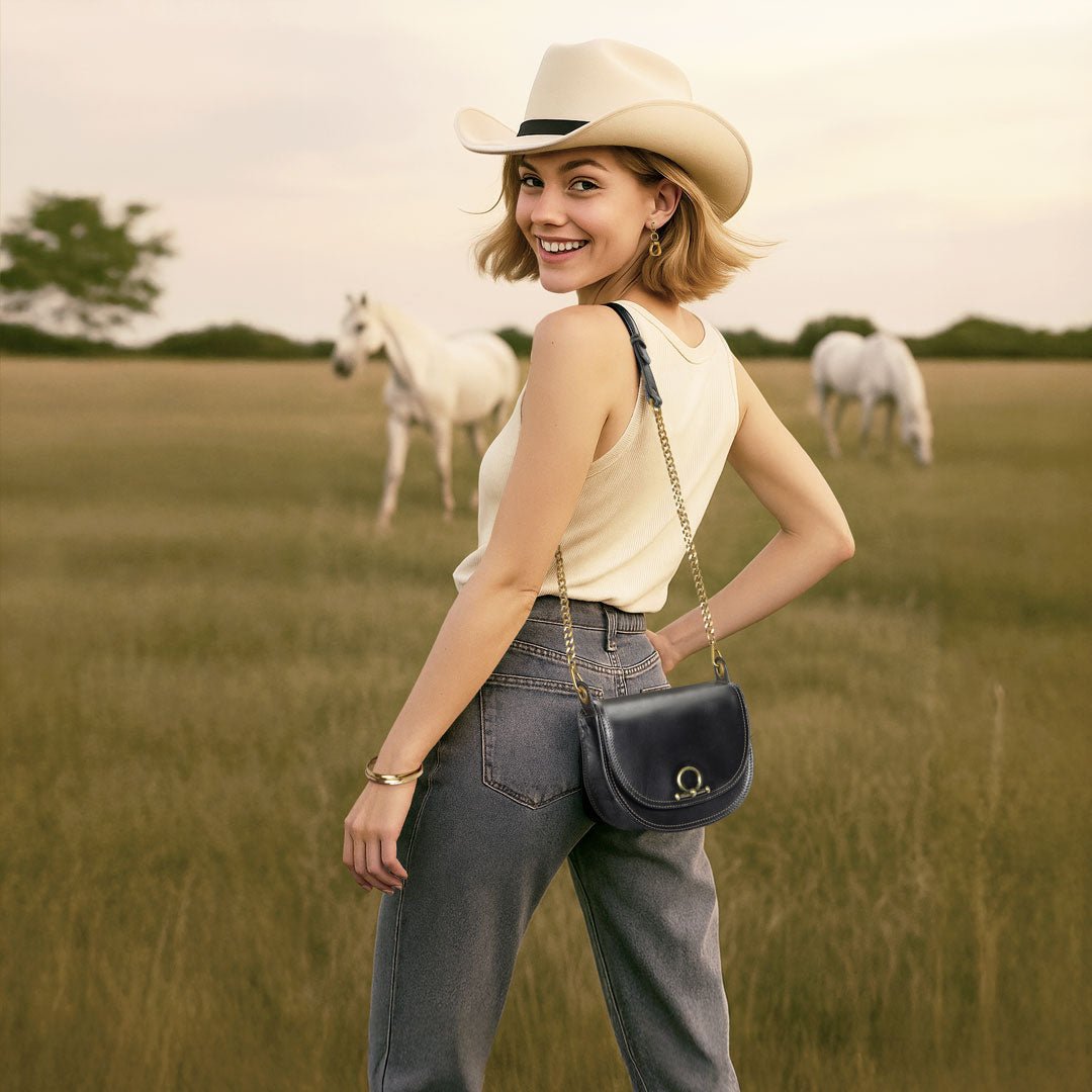 Urban Equestrian  Cheyenne - Western Riding Stirrup Earring in Gold