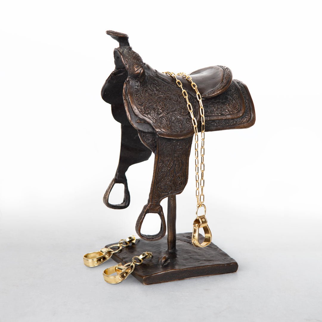Urban Equestrian  Cheyenne - Single Western Stirrup Necklace in Gold
