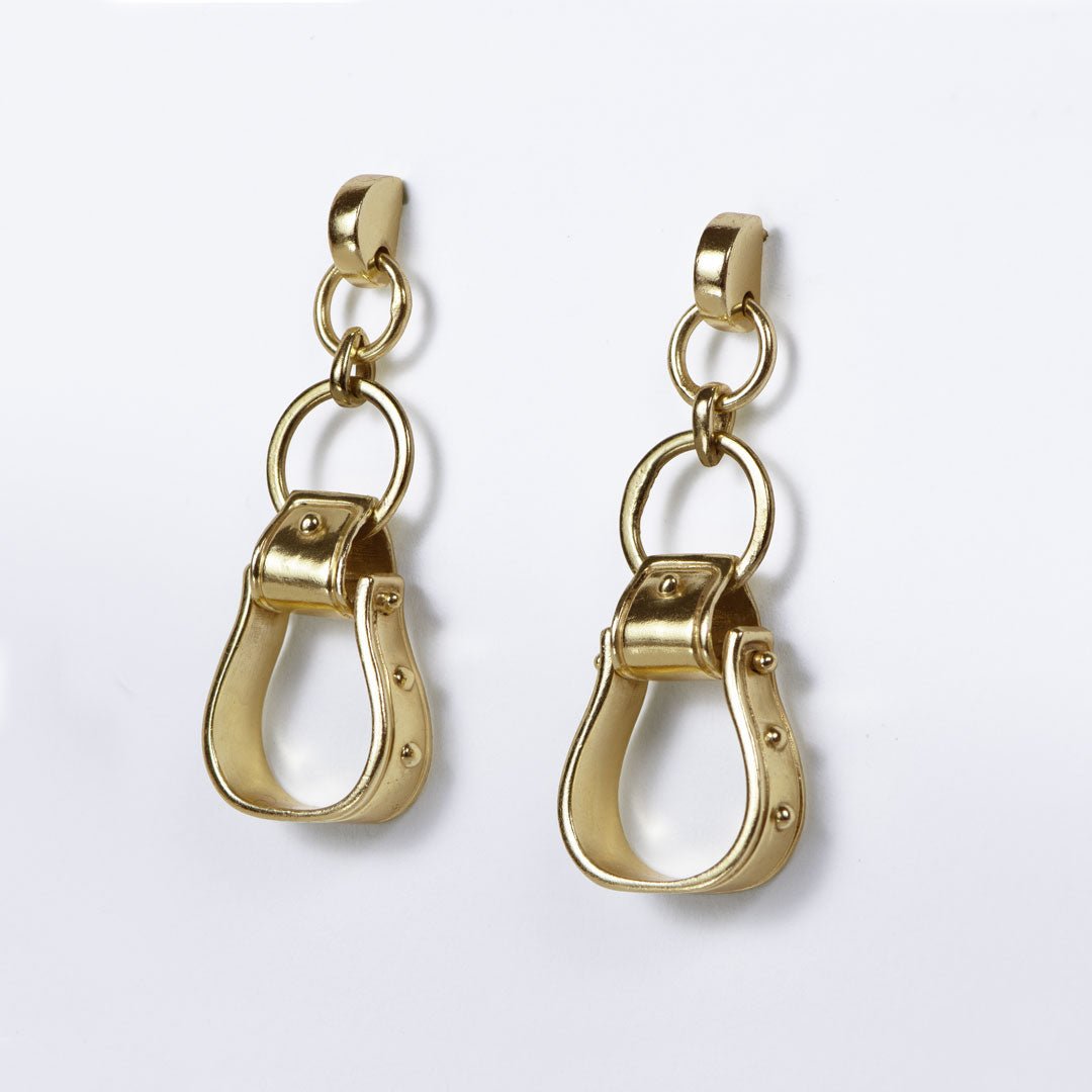 Urban Equestrian  Cheyenne - Single Western Stirrup Necklace in Gold