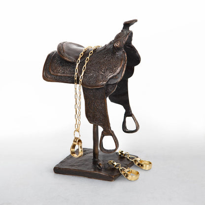 Urban Equestrian  Cheyenne - Single Western Stirrup Necklace in Gold