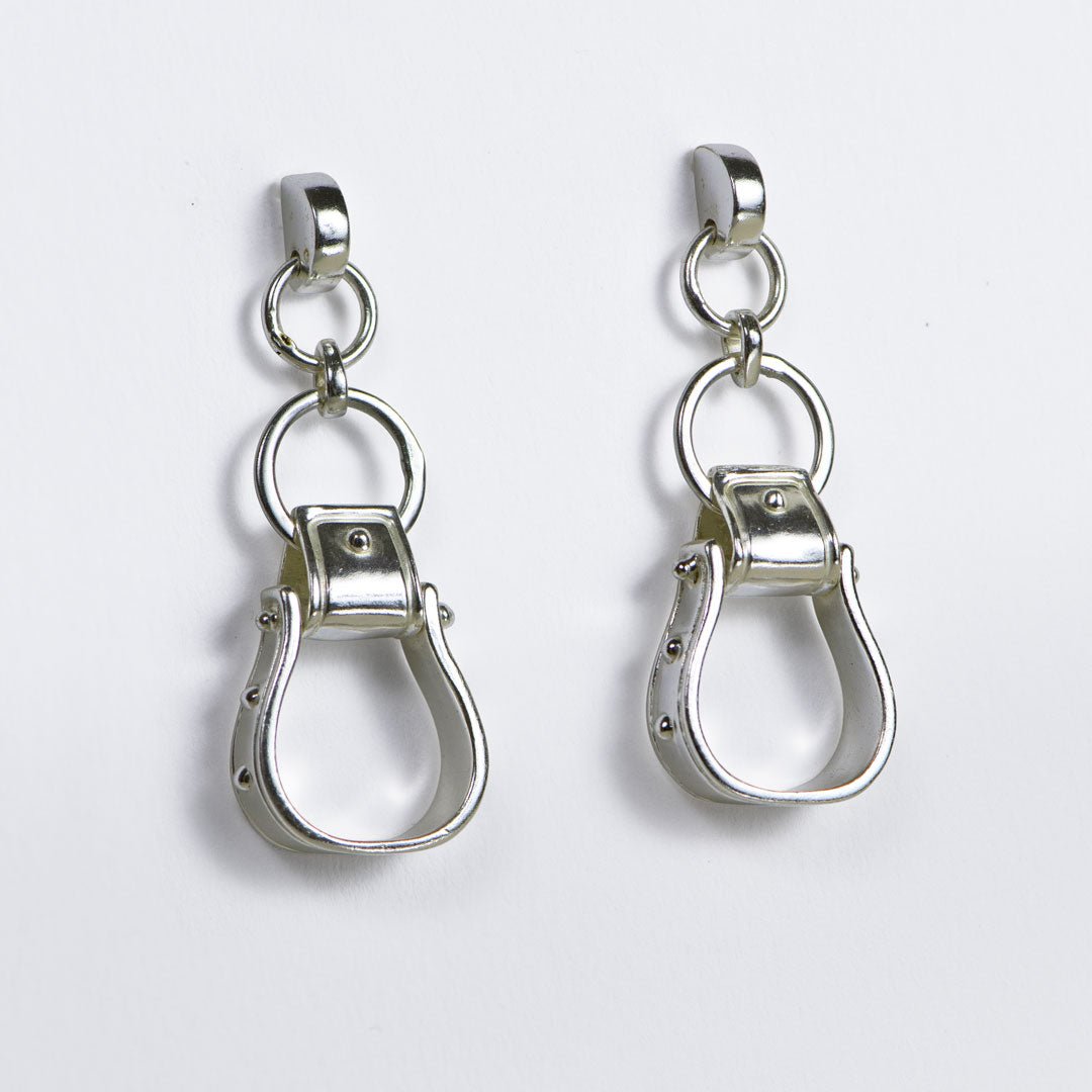 Urban Equestrian  Cheyenne - Single Western Stirrup Necklace in Silver