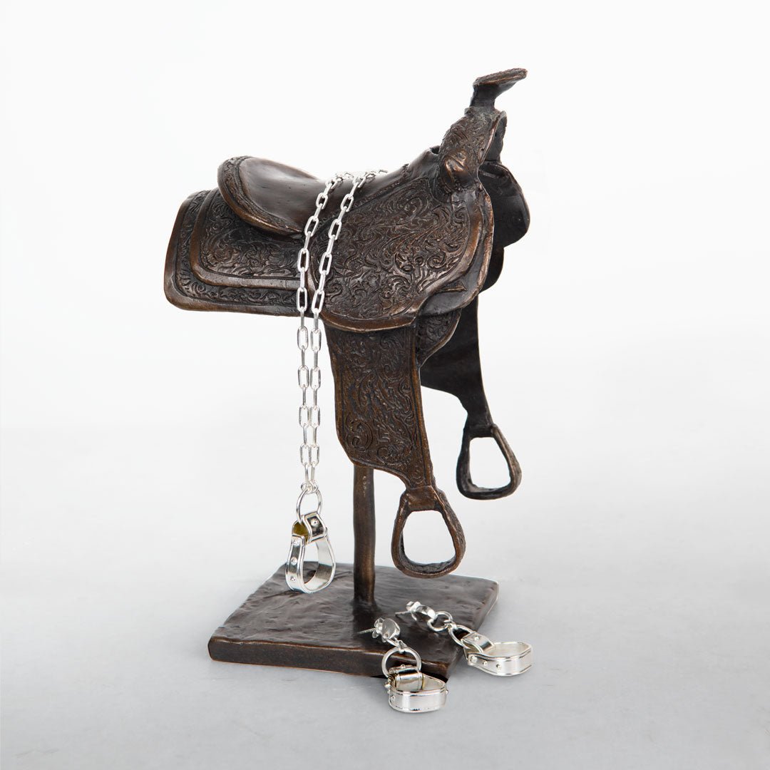 Urban Equestrian  Cheyenne - Single Western Stirrup Necklace in Silver