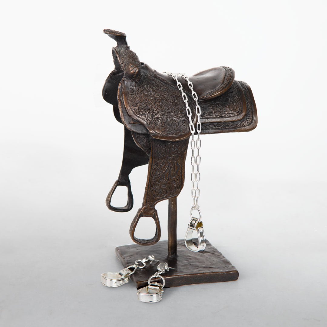 Urban Equestrian  Cheyenne - Single Western Stirrup Necklace in Silver