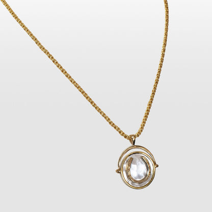 Urban Equestrian  Cody - Two Tone Crown Coin Horseshoe Necklace