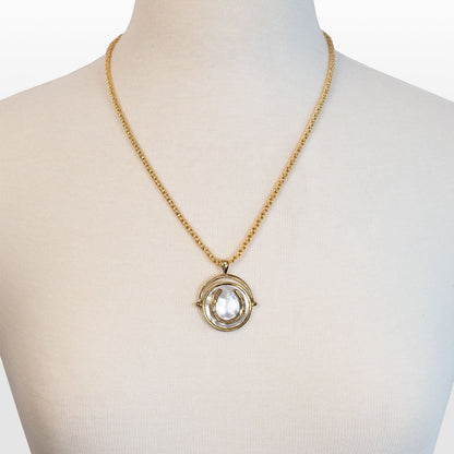 Urban Equestrian  Cody - Two Tone Crown Coin Horseshoe Necklace