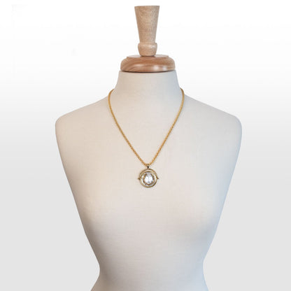 Urban Equestrian  Cody - Two Tone Crown Coin Horseshoe Necklace
