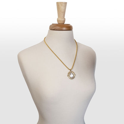 Urban Equestrian  Cody - Two Tone Crown Coin Horseshoe Necklace