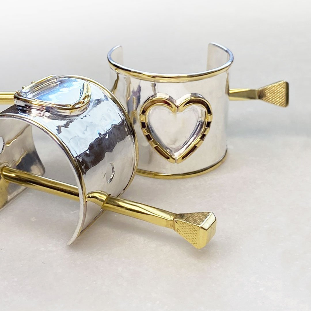 Cody - Horseshoe Heart Ponytail Cuff in Two Tone